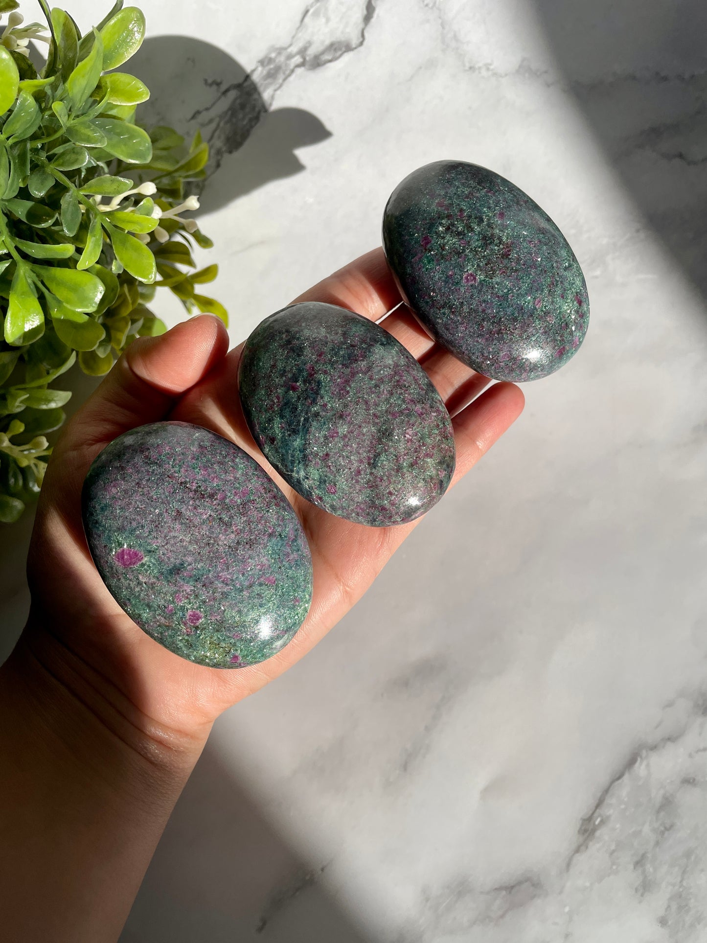 Ruby Kyanite Fuchsite Palm Stones