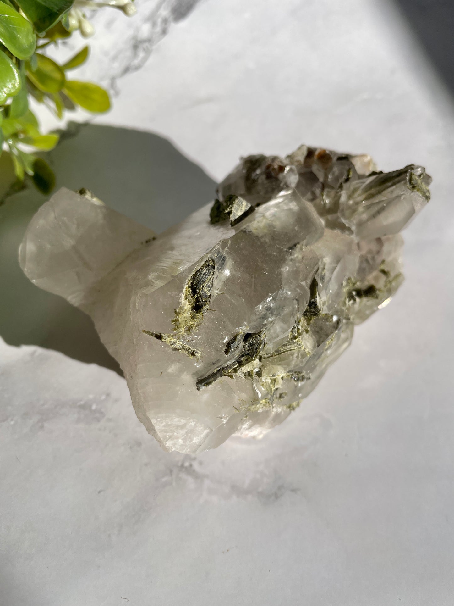 Epidote on Quartz Specimen - B