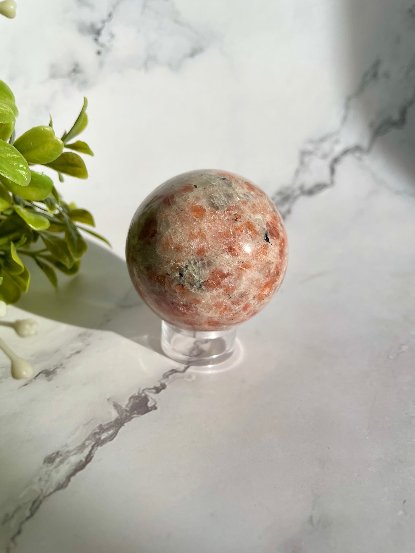 Sunstone Crystal Sphere W/ FREE Stand