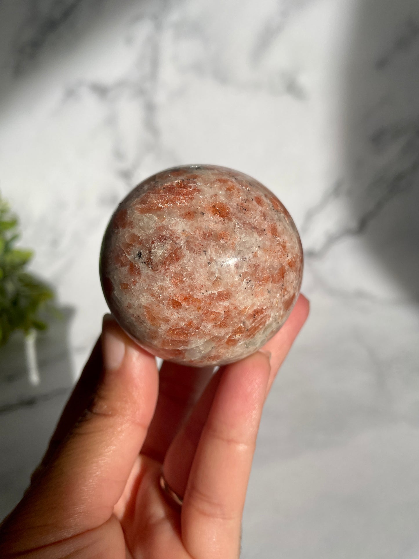 Sunstone Crystal Sphere W/ FREE Stand