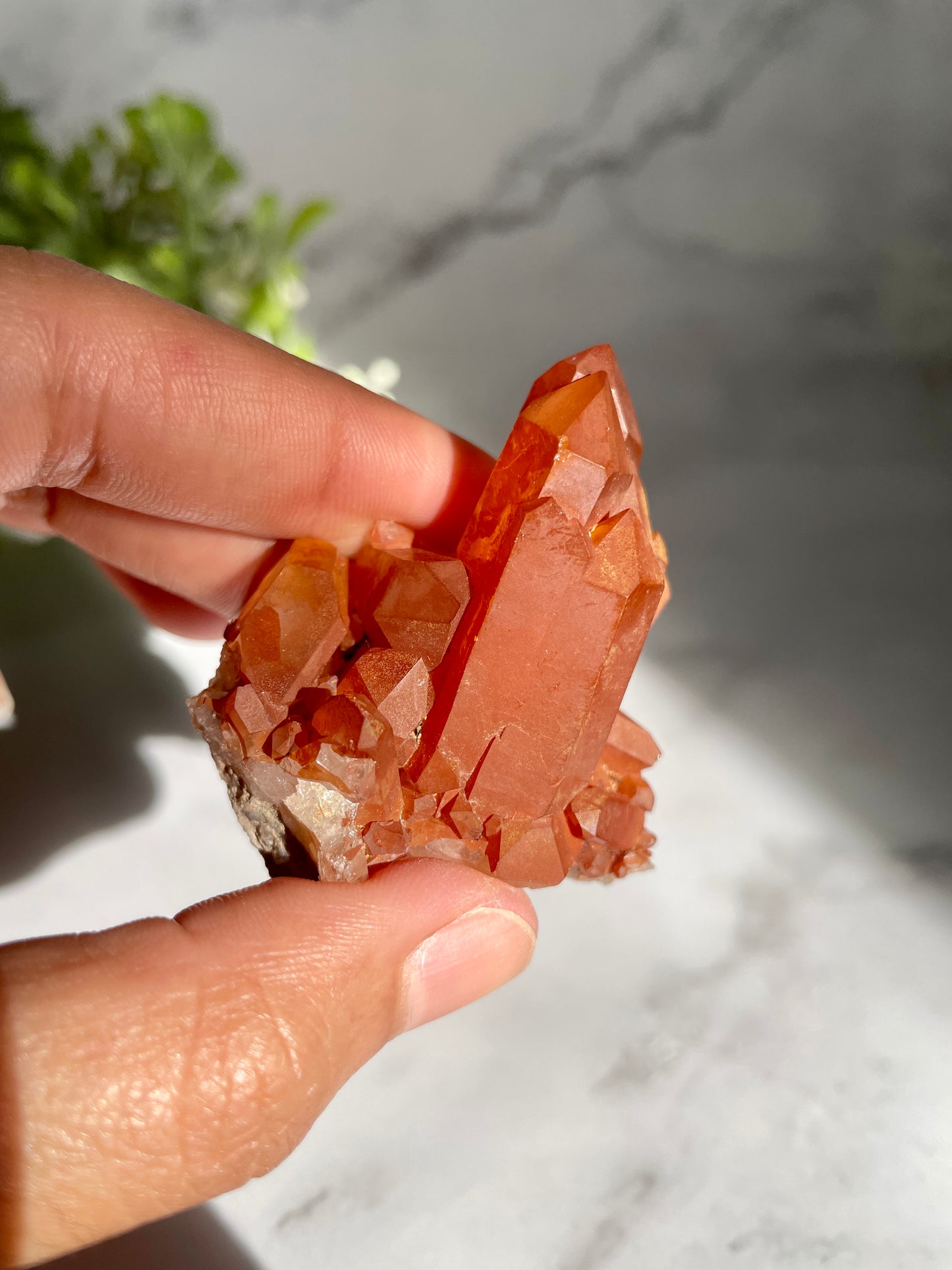 Small Tangerine Quartz Cluster