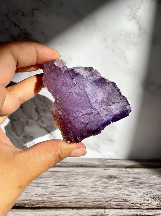 Natural Raw Purple Fluorite Specimen - UV Reactive