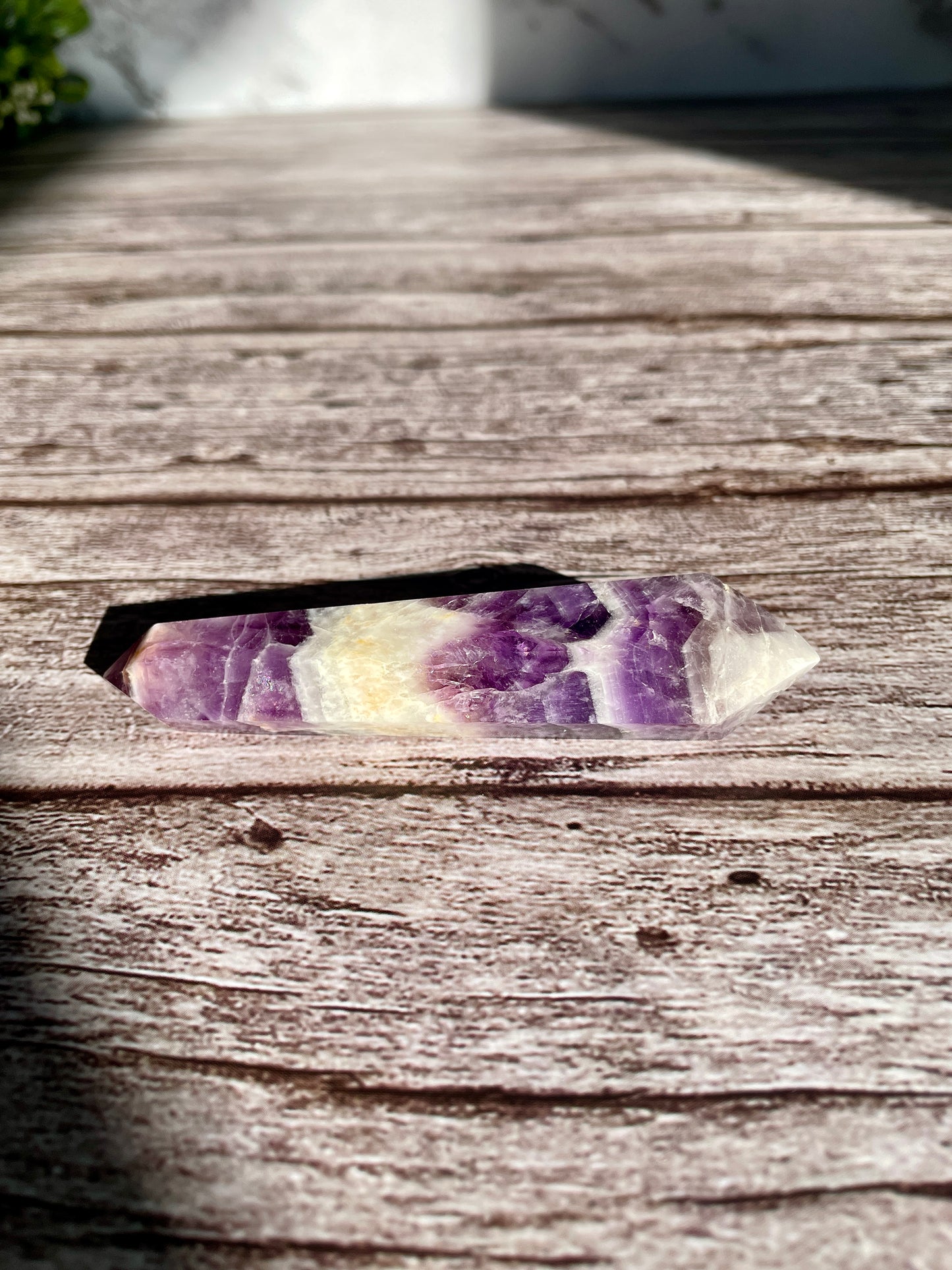 Chevron Amethyst Double Terminated Point