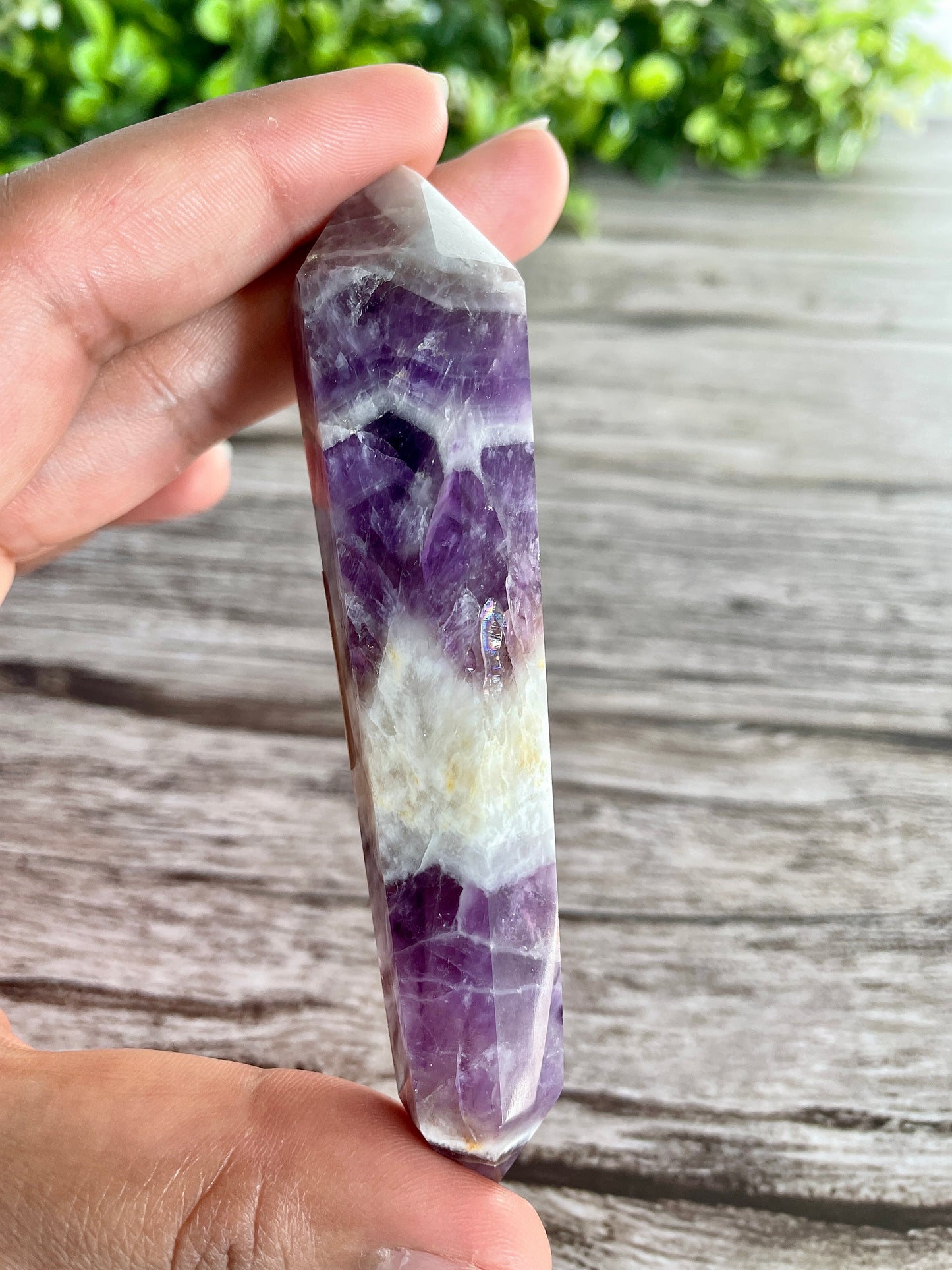 Chevron Amethyst Double Terminated Point