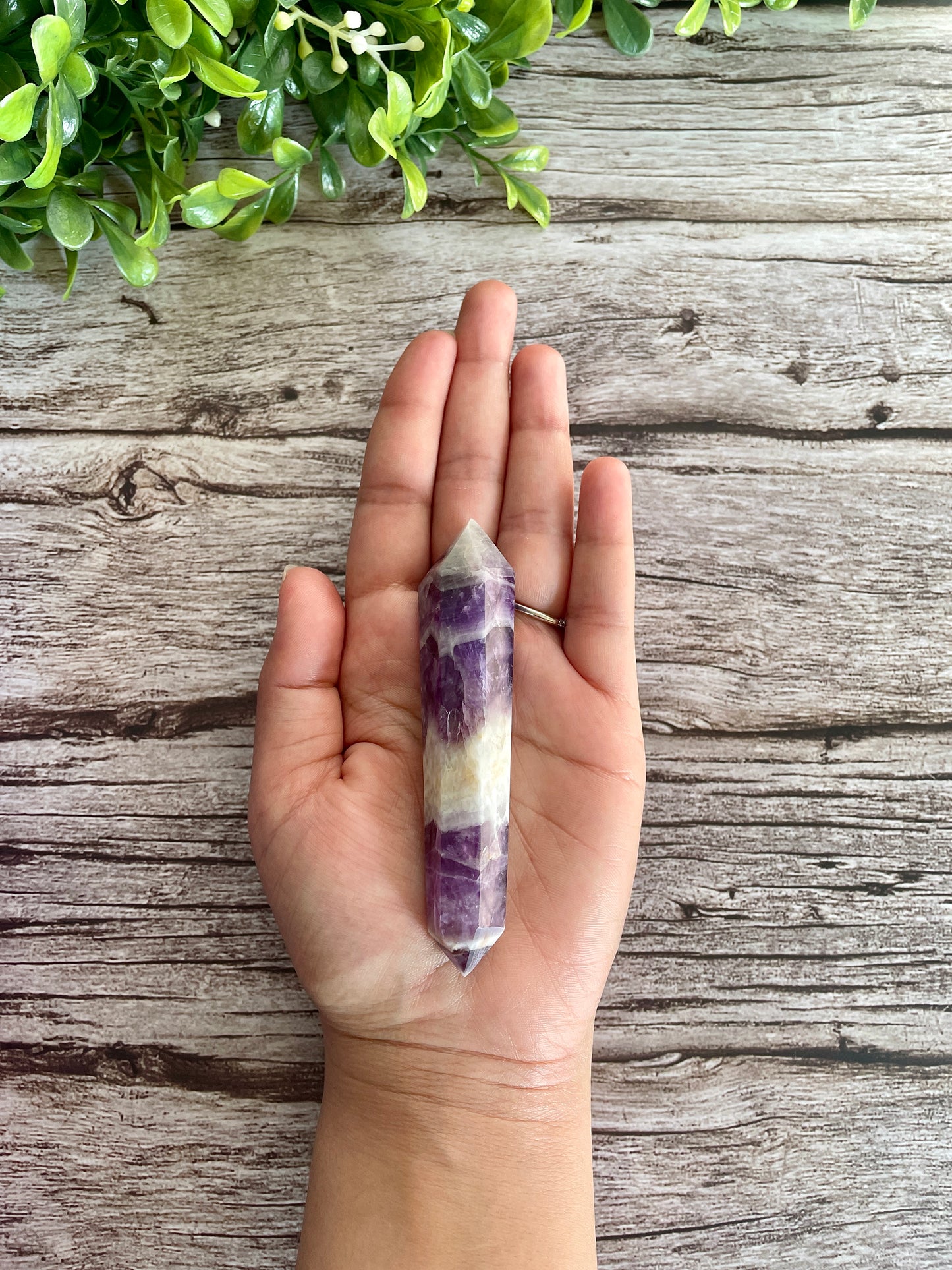 Chevron Amethyst Double Terminated Point