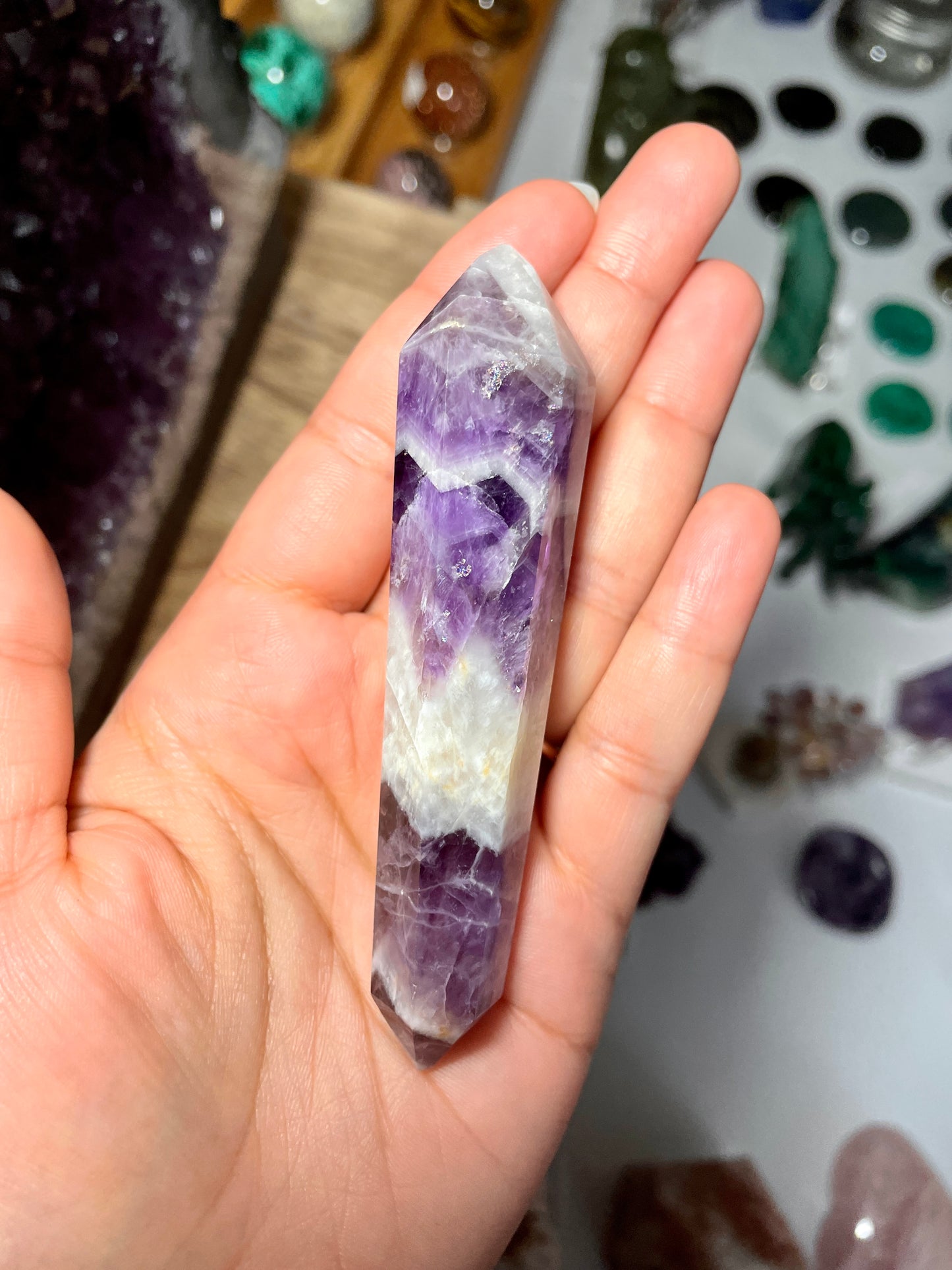 Chevron Amethyst Double Terminated Point