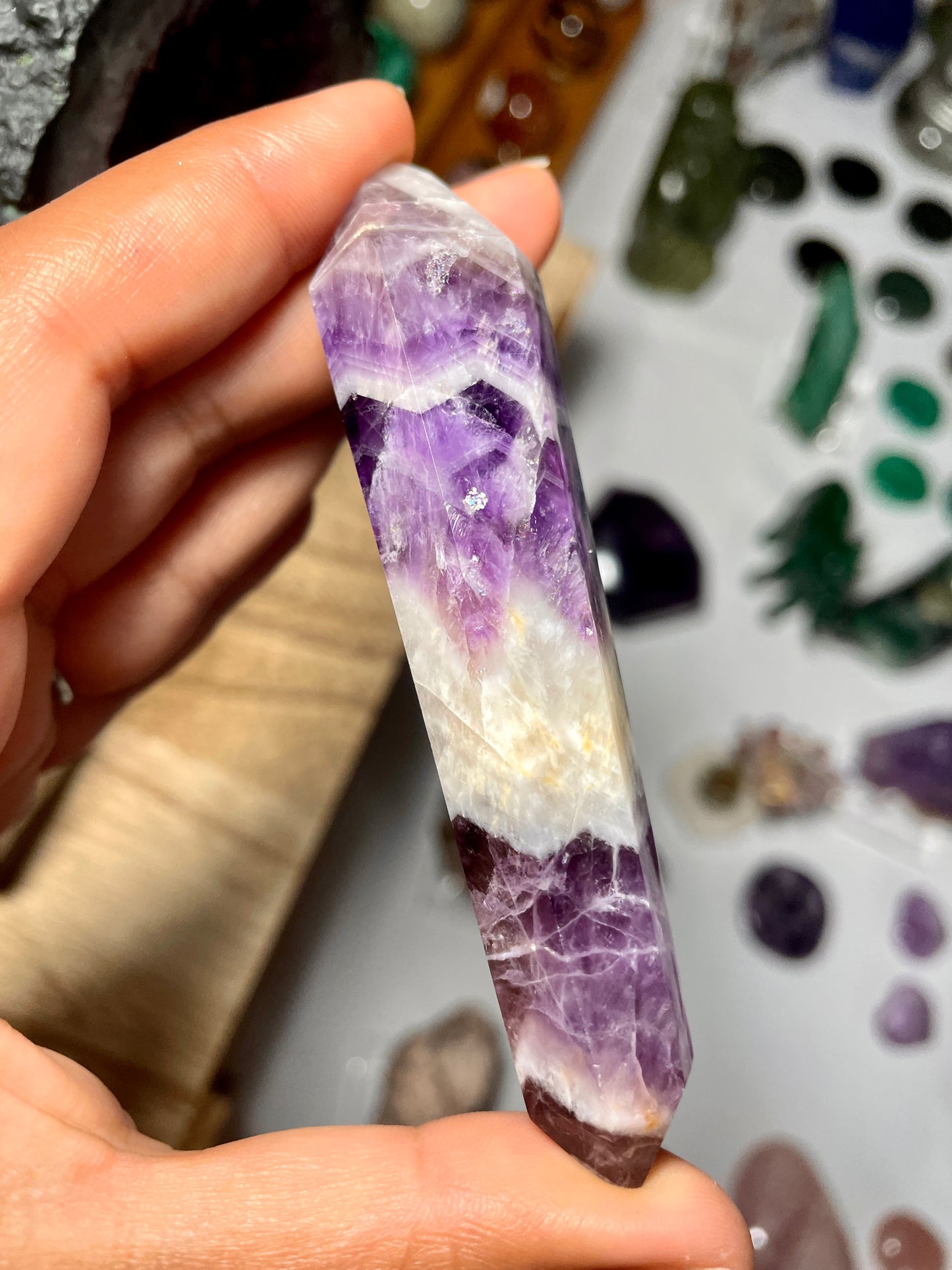 Chevron Amethyst Double Terminated Point