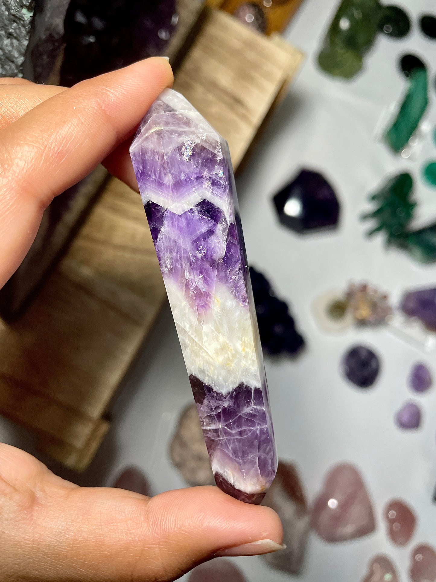 Chevron Amethyst Double Terminated Point