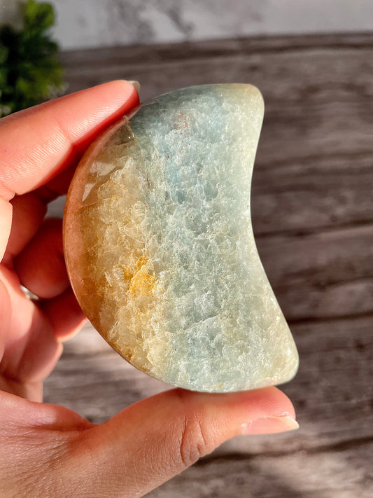 Amazonite Carved Moon Crystal